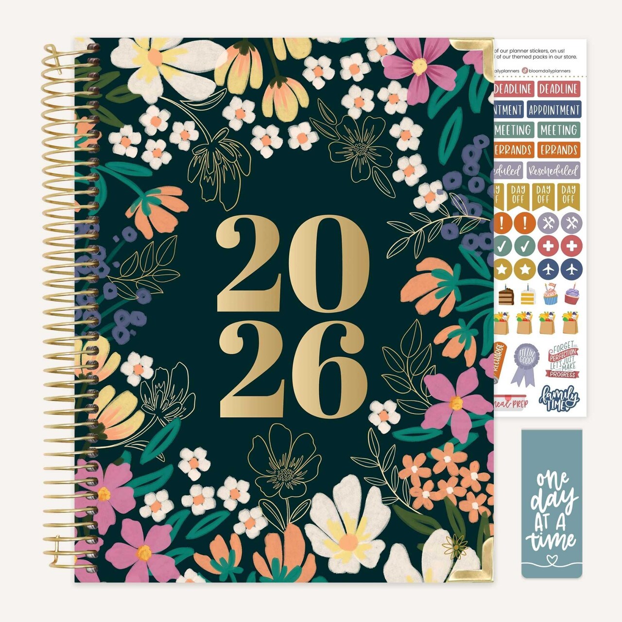 bloom daily planners 2026 Hard Cover Weekly & Monthly Planner, 8.5" x 11", Blooming Wildly
